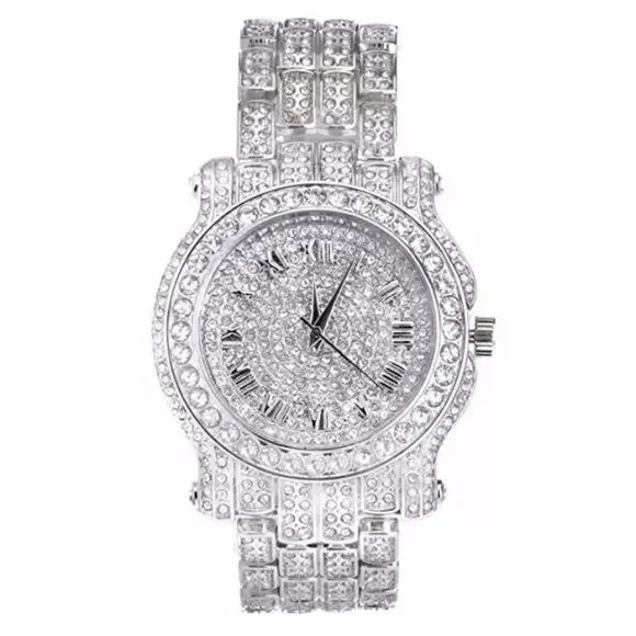 Men's White Gold Iced Out Diamond Luxury Watch NEW - Picture 3 of 4